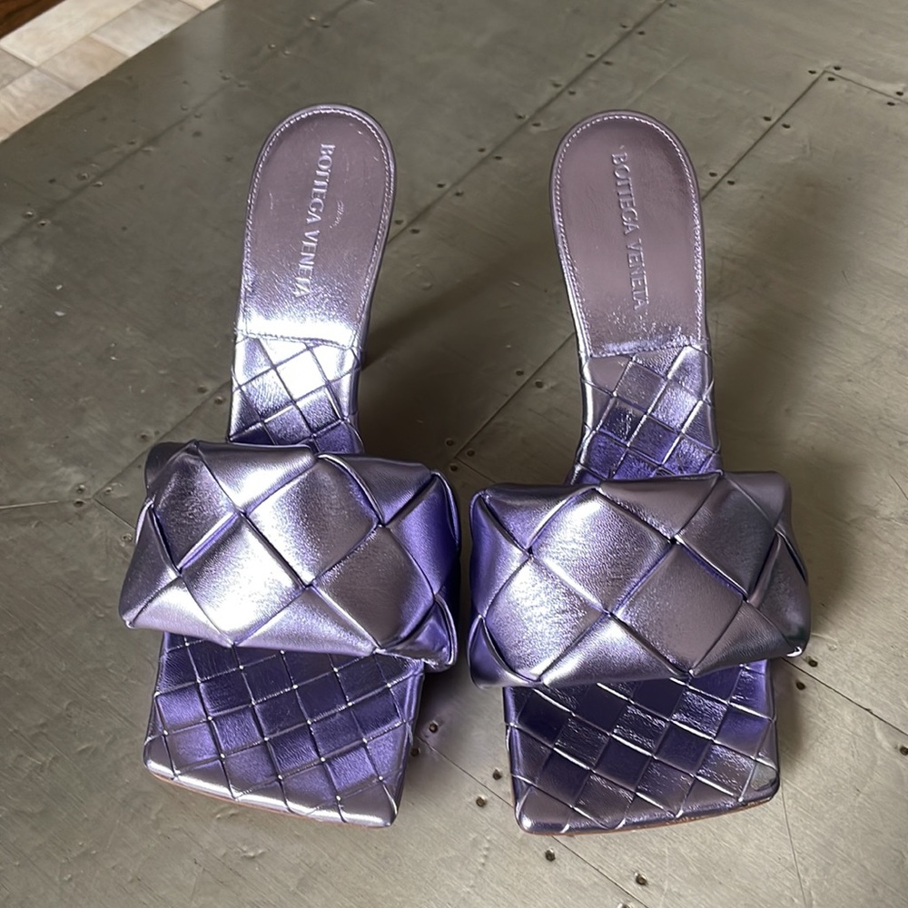 bottega veneta wisteria iridescent purple sandal lido pump sandal sz 39 - Picture 3 of 11